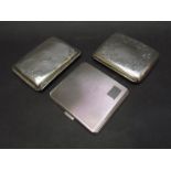 Three silver cigarette cases, various dates,