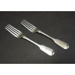 Two William Eaton silver table forks, London 1842,