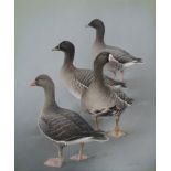 RAYMOND WATSON (1935-1994) (ARR) A framed and glazed acrylic on paper, 'Greylag Geese.' Signed.