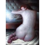 LEON BICKERSTAFF (XX/XXI) A framed oil on canvas, female nude on chaise longue.