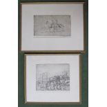 Two framed and glazed etchings after A.J.