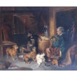 GEORGE HILLYARD SWINSTEAD (1860-1926) A gilt framed oil on canvas,