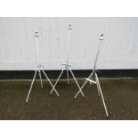 Three metal easels