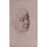 CORNELIS VISSER (1903-1982) A framed and glazed graphite portrait head of female,