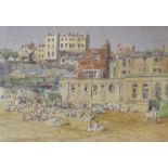 DAVID WILLIAM BURLEY (1901-1990): A framed and glazed watercolour of an English seaside scene