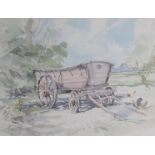 JASON PARTNER (1922-2005): 'The Old Wagon', Norfolk', framed and glazed watercolour. Signed.