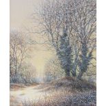 MICHAEL PETTERSSON (b.1938): A framed and glazed watercolour 'Frosted Knoll, St Marys, Hadleigh'.