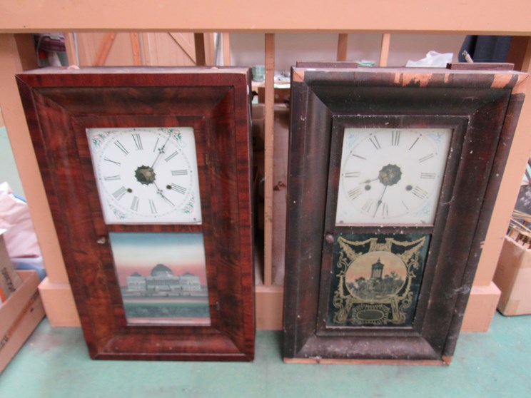 Two American Ogee wall clocks