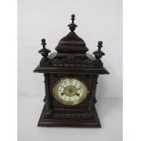 An early 20th Century Continental mahogany cased mantel clock with HAC striking movement,