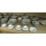 A large quantity of Shelley tablewares pattern 11606 including five lidded tureens, dinner plates,