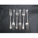 Four silver dinner forks by Charles Boyton II,