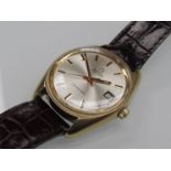 OMEGA: A gold plated and steel Seamaster Automatic gent's wristwatch with silvered dial,