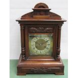 A late 19th/early 20th Century mahogany mantel clock of architectural form,
