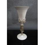 A mid 20th Century Venetian style glass goblet with applied leaf decoration with gilded and