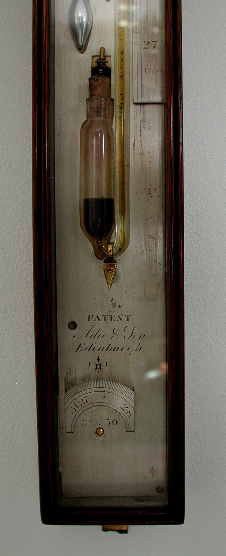 A rare mahogany cased Sympiesometer, Patent Adie & Son, Edinburgh, - Image 2 of 2