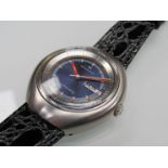 HAMILTON: A steel cased "self-winding" gent's automatic wristwatch with purple metallic dial,