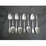 Eight silver table spoons by William Eley & William Fearn, London 1820,