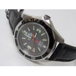 VOSTOK: A steel cased automatic gent's sports watch with day/night indicator,
