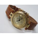 POLJOT: a gold plated manual winding gent's wristwatch with alarm,