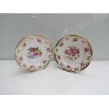 A pair of early 19th Century Coalport porcelain plates painted with flowers, 23.
