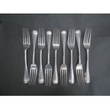 Four silver dessert forks by Josiah Williams & Co (George Jackson & David Fullerton) backs