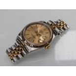 ROLEX: An Oyster Perpetual Datejust gold and steel gent's automatic wristwatch with jubilee