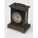 An early 20th Century American musical carriage clock in base metal case playing two songs 'The