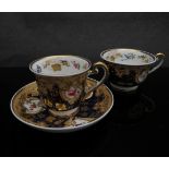 A circa 1820 Ridgway porcelain trio, coffee and tea, pattern no.
