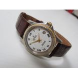 POLJOT: a lady's steel cased automatic watch with Roman white dial,