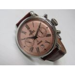 POLJOT: A steel manual winding gent's chronograph with champagne coloured dial named "Baikal" a