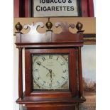 A Georgian oak longcase clock with square painted dial signed Dawes,