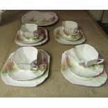 Four Shelley trio's and a cake plate Pattern No.