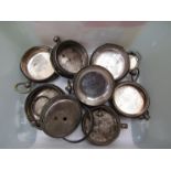 A tub of silver pocket watch cases a/f