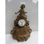 A 19th Century French gilt figural mantel clock,