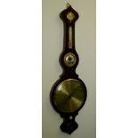 A 10" pointed top rosewood five dial wheel barometer, c.1860.