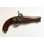 A Victorian Tower 1855 Navy percussion pistol with VR crown mark, swivel ramrod,