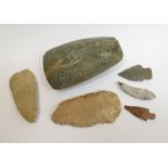 A quantity of Neolithic stone tools,