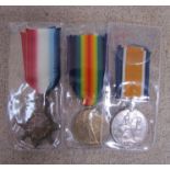 A WWI 1915 trio of medals to PTE. 1354 F.J.S.