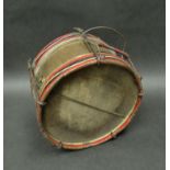 A 19th Century military drum, red,