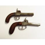 Two 19th Century percussion boxlock pistols, no makers' names.