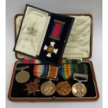 A WWI DSO 1915 trio and India medal with Afghanistan N.W.F 1919 clasp to MAJ. N.E.