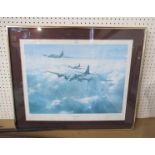 Three prints after Robert Taylor depicting Wellington Bombers, Memphis Belle and Duel of Eagles,