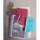A WWII and pre-war group of medals and documents to 395303 Pte J.W. TURNER WELSH REG, enlisted 18.