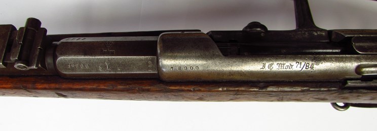 A German model 71/84 military rifle with various inspection stampings and regimental markings. - Image 4 of 7