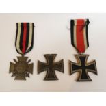 A German pattern 1939 iron cross second class a 1914 example a/f and a 1914-18 Honour Cross medal