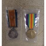A WWI pair of medals to G-44391 PTE. C.A.W.