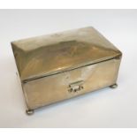 A silver cigarette box with single drawer, Chitral Scouts engraved emblem to top,