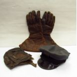 A pair of WWII era leather gauntlets,