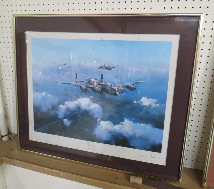 A print after Robert Taylor depicting Lancaster Bombers in flight,