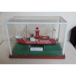 A model of a light ship (South Goodwin) in display case